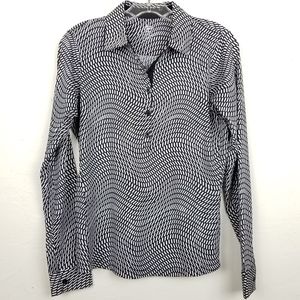 EP NY Golf Shirt Optical Swirl Print Polo Sz S